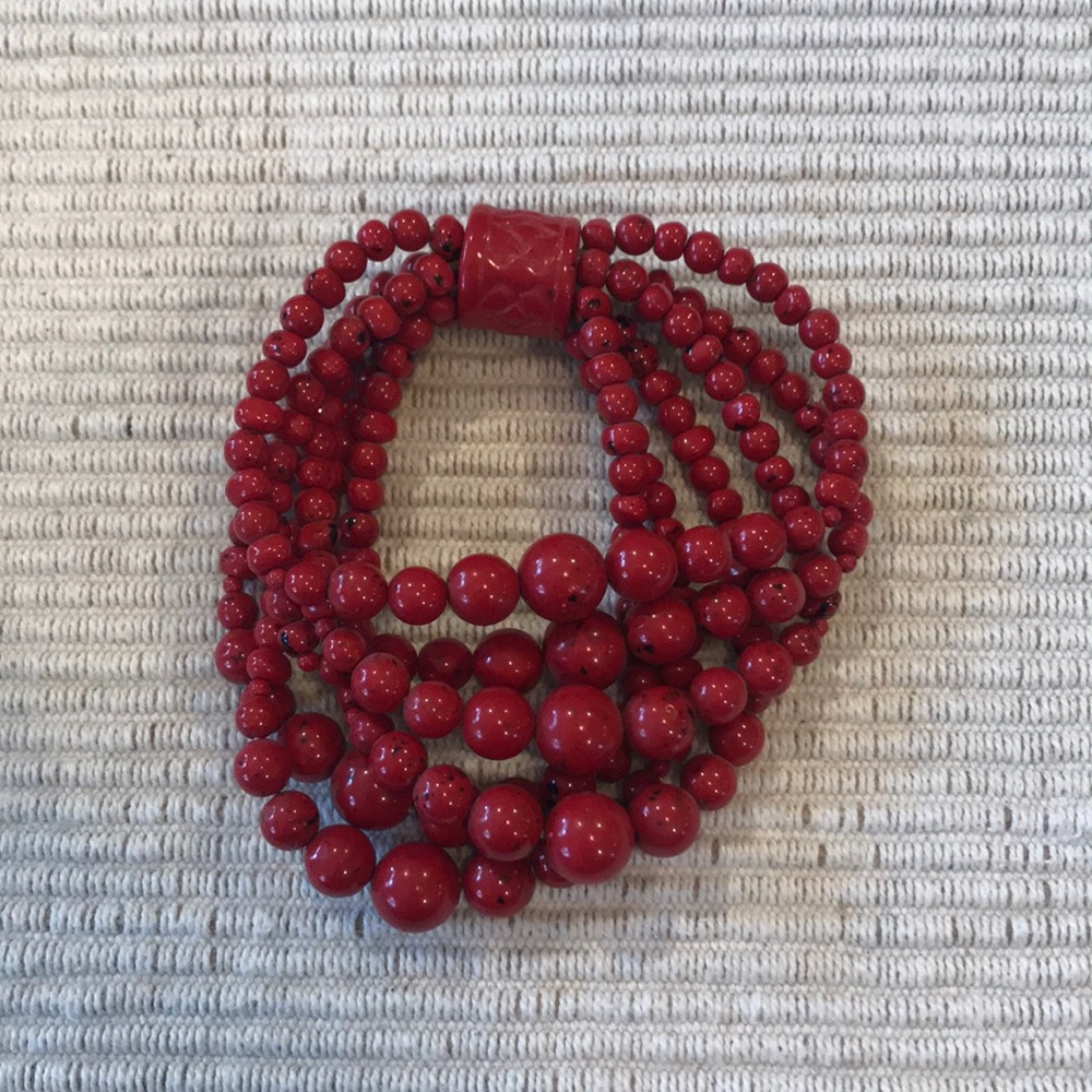 Red beaded bracelet